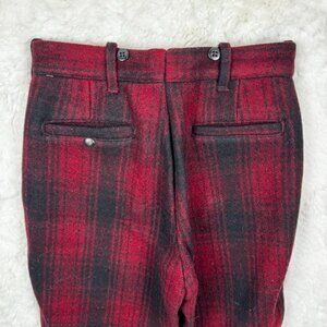 Vintage Profile Carter Churchill Hunting Pants 30 Red Buffalo Plaid Wool Laces